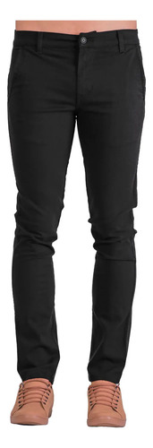 Pantalón Oggi Jeans Hombre Negro Gabardina Stretch | Envío gratis