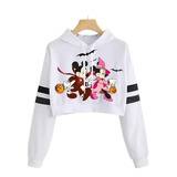 Buzo Buso Blanco Saco Hoodies Corto Halloween Mickey Mouse