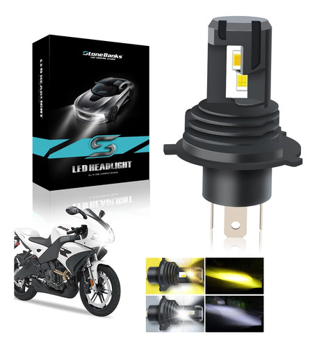 Faro Led H4 9003 Luz Blanca Y Amarilla Para Moto Alta Y Baja