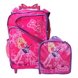 Kit Mochila Infantil Rodinha + Lancheira Termica Barbie