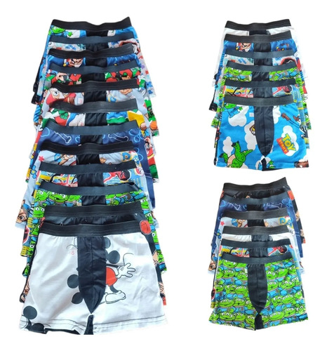 Boxer De Niño Economico De Calicaturas Pack De 12 Pzas