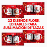 22 Plantillas Para Tazas Flork San Valentin  Editables.