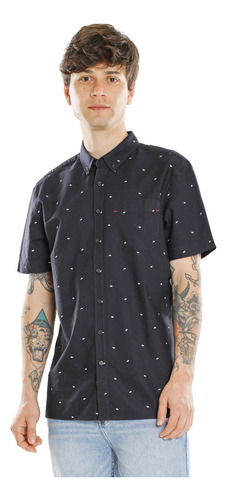 Camisa Manga Corta Estampada C&a De Hombre