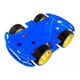 Kit Chassi 4wd Rodas Robótica Carro Robô Arduino - Azul Nfe