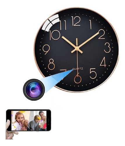 Reloj Camara Espia De Pared Wifi Vigilancia Oculta 1080p 