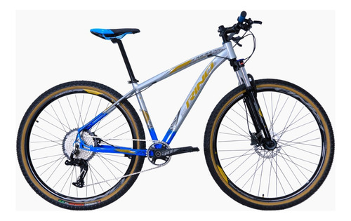 Bicicleta Aro 29 12v - Rino Escape 1x12 Hidraulico K7 11/50 Cor Cinza/azul Tamanho Do Quadro 19