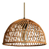 Lámpara Colgante De Bambú Ratán Mimbre E27 Para Sala De