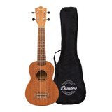 Ukelele Soprano Bamboo Mahogany Con Funda Color Marrón