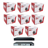 Kit Nvr 08 Canais Hikvision Poe+ 08 Cameras Dome Ip Poe Full