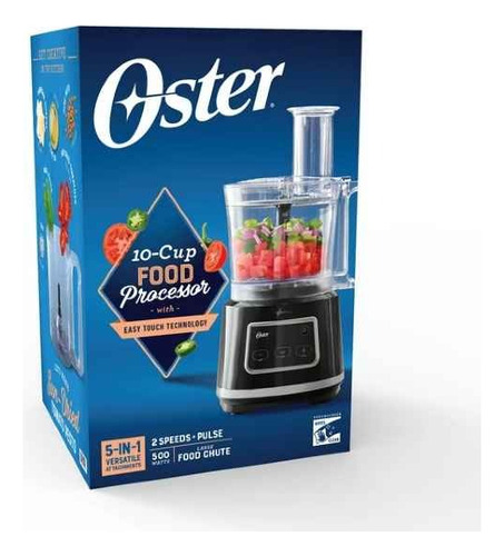 Procesador De Alimentos Oster 10 Tazas Tecnología Easy-touch Color Negro