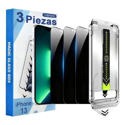 VIBASNI 3 pcs Mica Privacidad para iPhone 13 360° Anti Espía Vidrio Templado 9H Ultra Delgado Toque Real Cobertura 1:1 sin obstruir compatible Face ID Anti Huellas Anti Golpes con ¡incluye | MercadoLibre