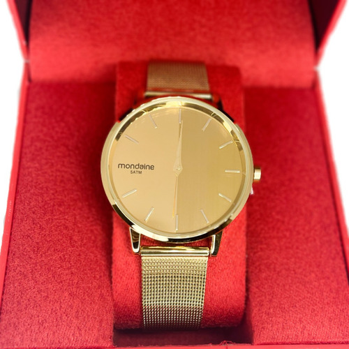 Relógio Mondaine Feminino Analógico Espelhado 32117lpmvde1 Cor Da Correia Dourado Cor Do Bisel Dourado/dourado Cor Do Fundo Dourado