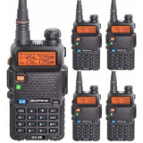 Kit 5 Rádios Comunicadores Ht Dual Band Uhf Vhf Uv-5r