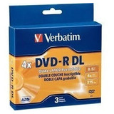 Verbatim Dvd-r Dl Dual Layer 4x 8.5gb Caja 3 Uni. P/n 95165