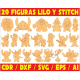 Pack Vectores Corte Laser - 20 Figuras Lilo Y Stitch