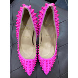 Scarpin Christian Loubotin,rosa,spikes,tamanho37