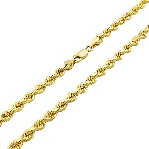 Galaxy Gold Gg Oro Macizo De 14k Cadena De Cuerda Con Corte 