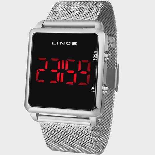 Relógio Prata Digital Lince Unissex Mdm4596lpxsx