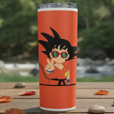 [ Termo Skinny Tumbler 20 Oz ] Dragon Ball. Goku Lentes | Envío gratis