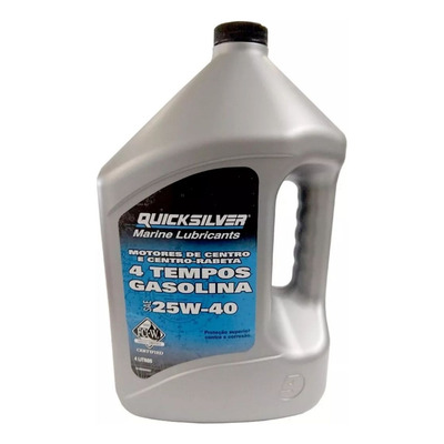 Óleo Quicksilver 25w40 4t Mercruiser Gas Galão 4 Litros Óleo