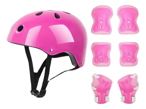 Kit De Protección De Patín Niños Con Casco Rodillera Codera