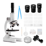 64x-2400x Microscopio Óptico Monocular Escuela Primaria