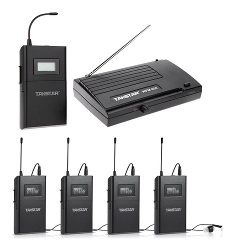 Takstar Wpm-200 Uhf Monitoreo Inalámbrico Con 5 Receptores