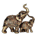 Familia De Elefantes Madre E Hijo Elefante Con Buda Lateral