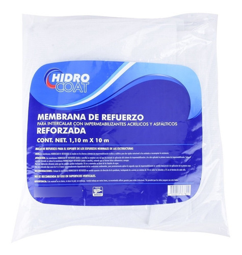 Membrana De Refuerzo Hidro Coat Blanco Bolsa 10 Metros