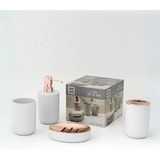 Kit 4 Piezas Baño Dispenser + Jabonera + Portacepillo + Vaso