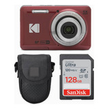 Kodak Pixpro Fz55 - Cámara Digital (rojo) + Funda Para Cá.