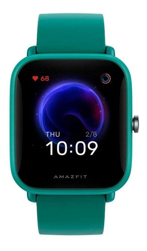 Smartwatch Amazfit Basic Bip U Pro 1.43  Caja De  Policarbonato  Green, Malla  Green De  Caucho De Silicona A2008