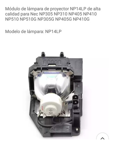 Lámpara Para Proyector Nec Np14lp Np305 310 405 410 510