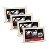 Kit 4 Travesseiro Nasa Zz 11cm Alt  Viscoelástico Antifungo