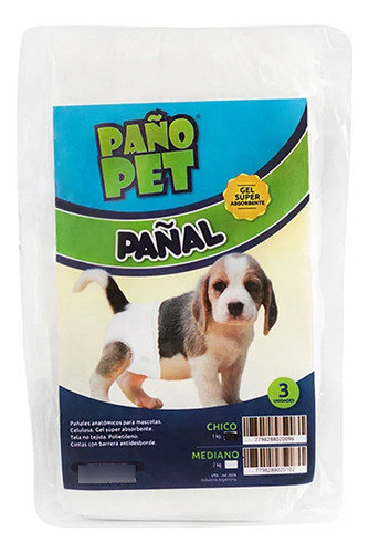 Pañal Paño Pet Gel Para Perro X 3 Chico Mascotas