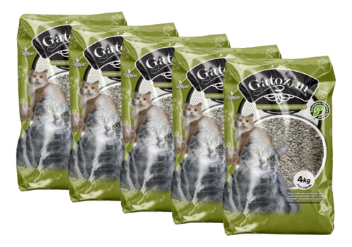 Kit 5 Areia Sanitária Higiênica Gato Gatozim 4kg Tradicional