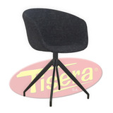 Sillon Hogar Escandinavo Tulip Adele Negro Tela Tisera Adel3