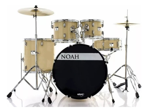 Bateria Acústica Noah Sc5 Natural Wood Bumbo 22 Completa