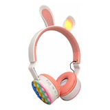 Auriculares Para Niños Orejas De Conejo Led Pop It Bluetooth