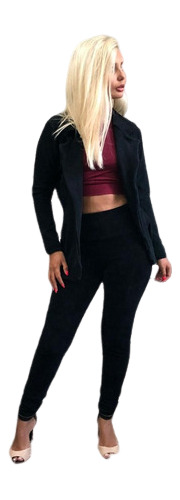 Conjunto Veludo Cotelê Blazer+legging Estilo Terninho