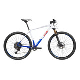 Bicicleta Mtb Aro 29 Caloi Elite Carbon Team 2021 Cor Branco/azul Tamanho Do Quadro 19
