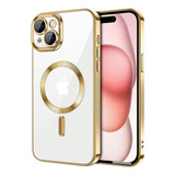 Estuche Para iPhone 15 Plus Fashion Magnetic Dorado