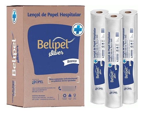 Lençol De Papel Branco C/ 10 Unidades 50cmx70 - Belipel