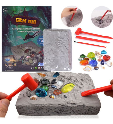 Piedras Preciosas Kit De Excavación Fósil Regalo Niños