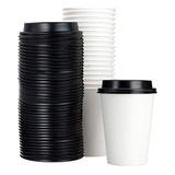 Vaso Para Café Encerado Biodegradable 12oz 100 Piezas C/tapa