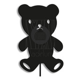 Luminária Abajur Parede Urso Madeira G9 30cm Decoração Bebê