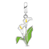 Charm Dije Plata 925 Colgante Flor Cala / Todojoyas