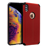 Funda Tpu Tipo Piel Para iPhone XS Max Uso Rudo Con Cristal