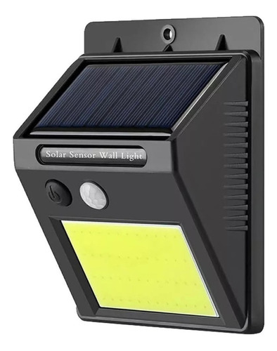Luz Exterior Solar Reflector Aplique Pared Sensor Movimiento Carcasa Negro Luz Blanco Frío 3.7v