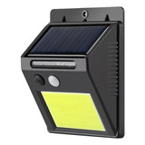 Luz Exterior Solar Reflector Aplique Pared Sensor Movimiento Carcasa Negro Luz Blanco Frío 3.7v